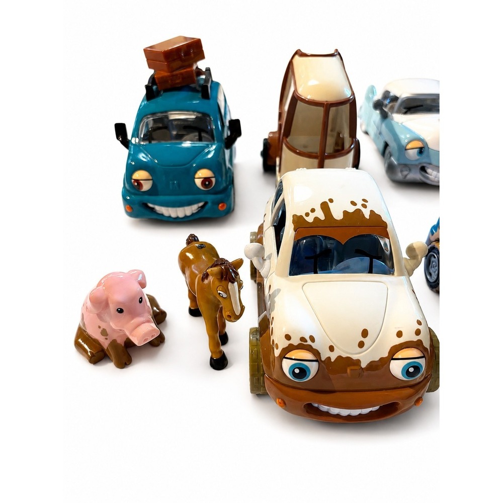 Chevron Cars Lot of 13 Toy Cars w/ Pig & Horse Figures Techron Collectible - Picture 3 of 12